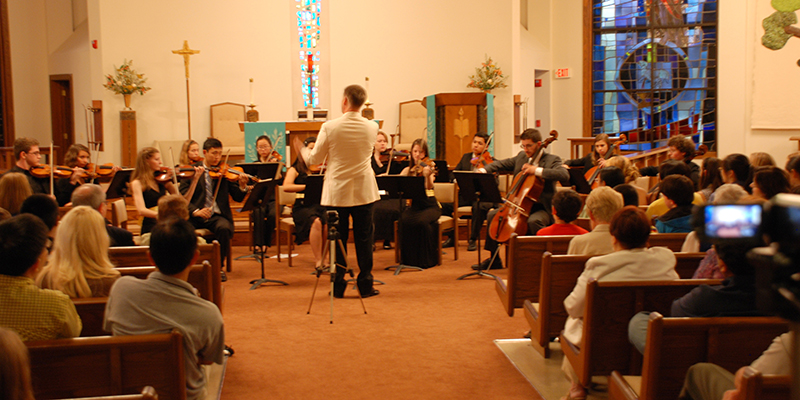 Stephanie and members of Chicago Youth Symphony