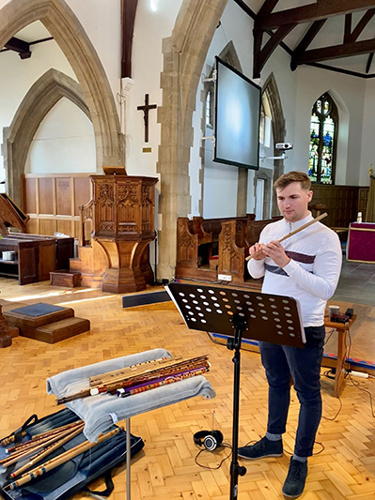 Jack Reddick during recording session